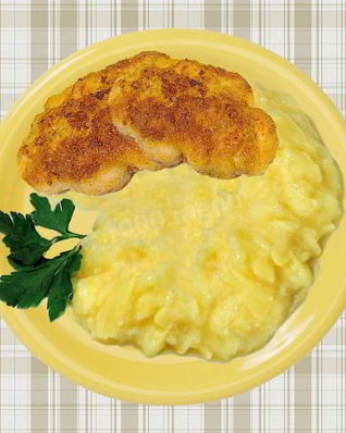 Картофельное пюре с твердым сыром и чесноком