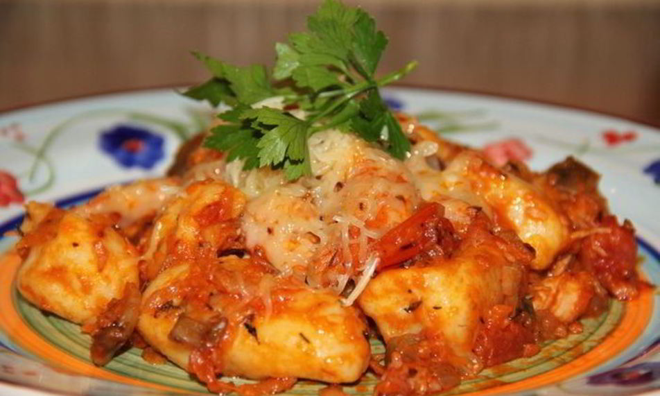 Рецепт картофельные ньокки с куриным филе и грибами
