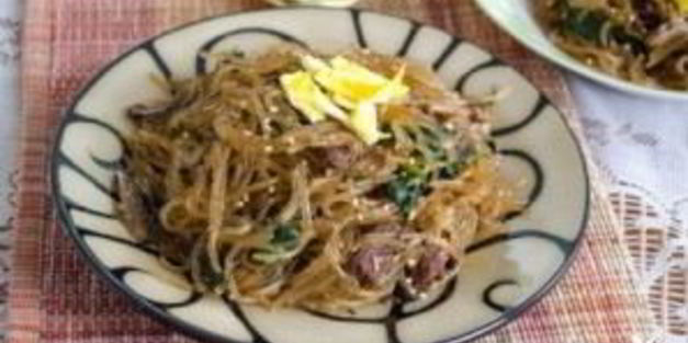 корейская лапша с мясом