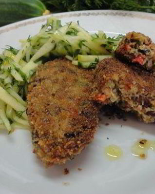 Фасолевые котлеты с болгарским перцем