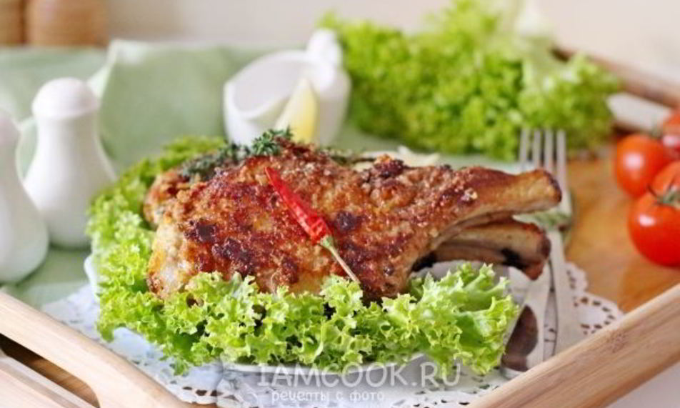 Рецепт котлета на косточке в хлебной панировке