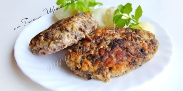 котлеты с куриными сердечками