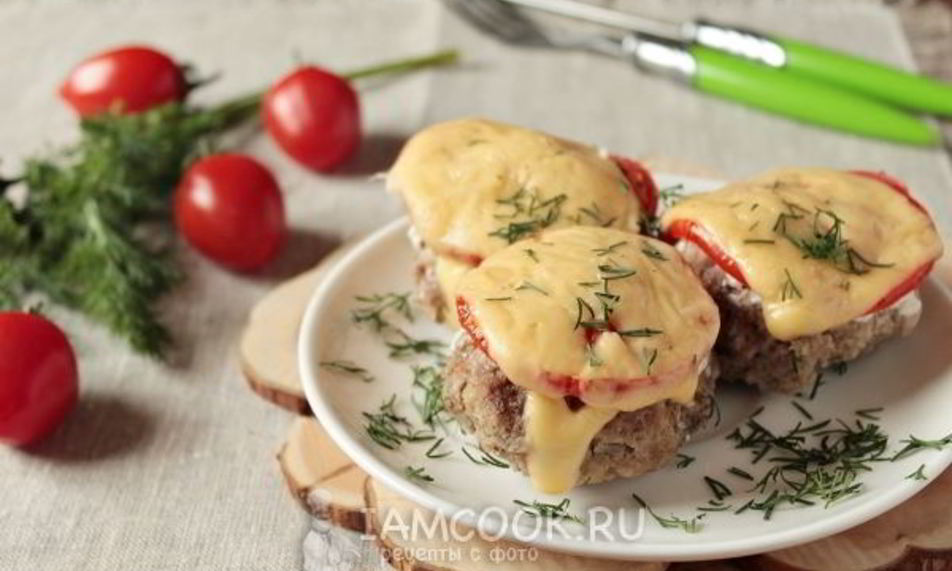Рецепт котлеты с помидорами и сыром в духовке