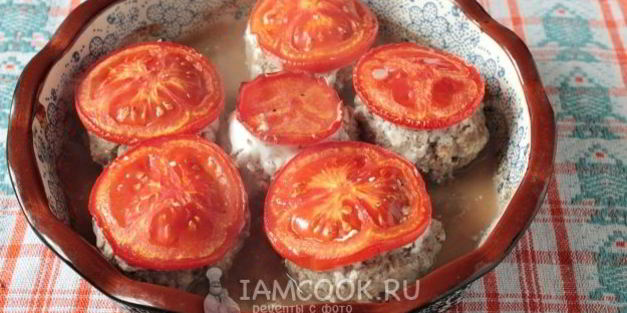 котлеты с помидорами и сыром в духовке