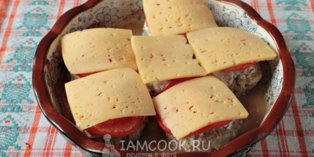 котлеты с помидорами и сыром в духовке