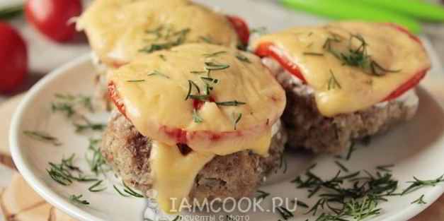 котлеты с помидорами и сыром в духовке