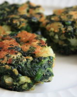 Постные котлеты из шпината и креветок