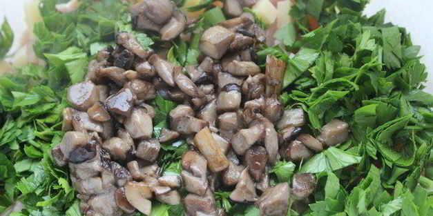 рубленые куриные котлеты с лесными грибами и сыром джюгас