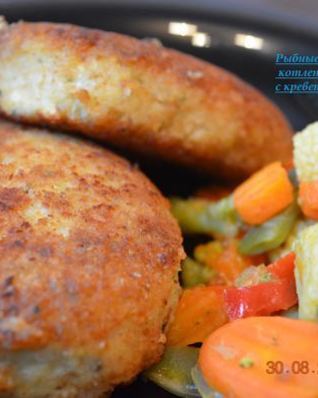 Рыбные котлеты с креветками