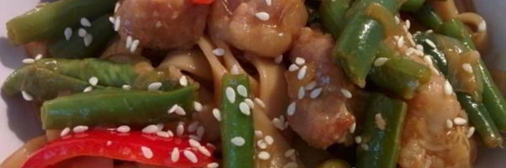 Лапша по-корейски со свининой