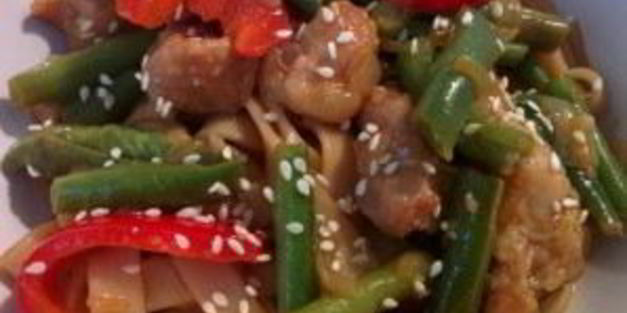 лапша по-корейски со свининой