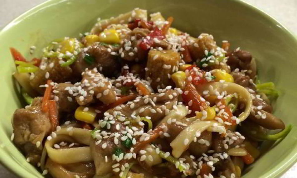 Рецепт лапша удон с курицей терияки