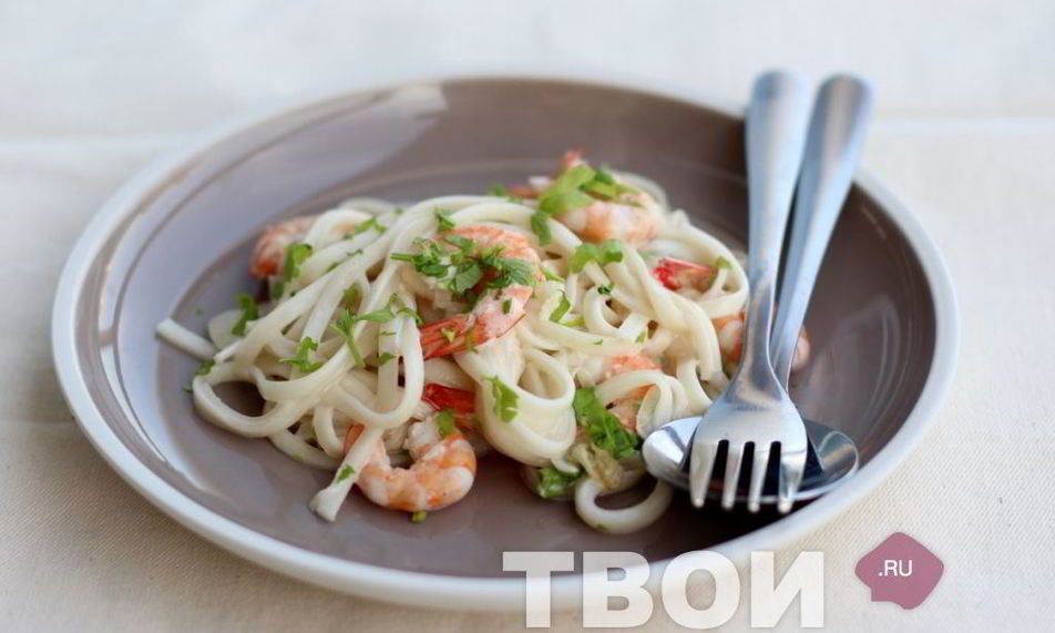 Рецепт лапша удон в кокосовом молоке с креветками
