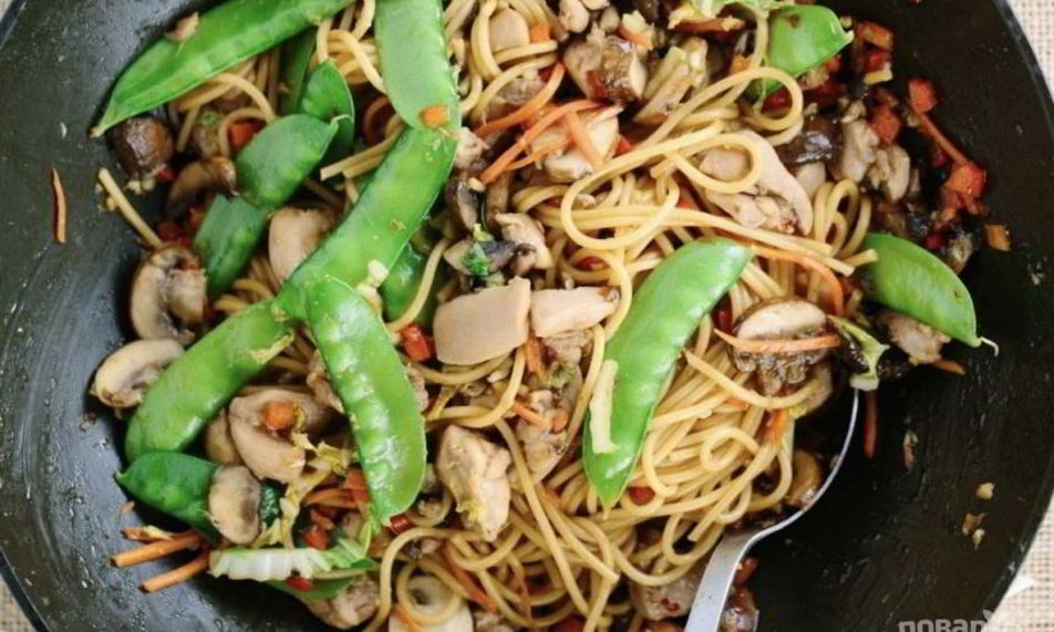 Рецепт лапша вок с курицей и овощами