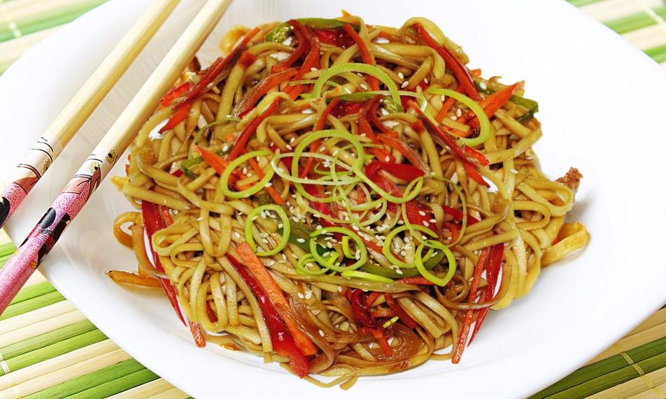 Рецепт лапша вок с овощами под соусом терияки