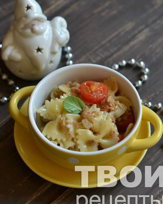 Быстрая паста с консервированным тунцом