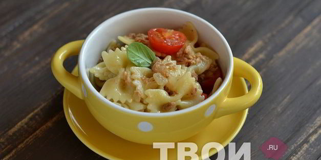 быстрая паста с консервированным тунцом