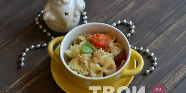 быстрая паста с консервированным тунцом