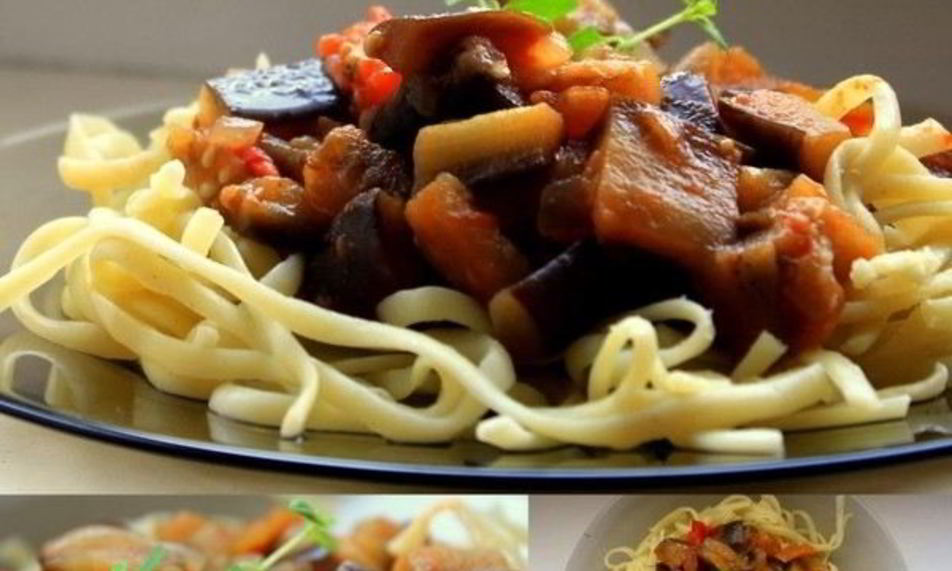 Рецепт итальянская лапша с баклажанным рагу
