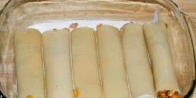 каннеллони, фаршированные курицей и грибами