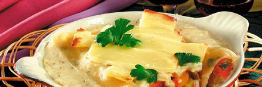 Каннеллони с луком и сладким перцем