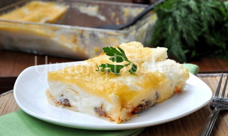 Рецепт каннеллони с мясом под соусом бешамель