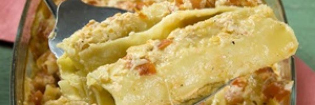 Каннеллони с рыбой под сливочным соусом