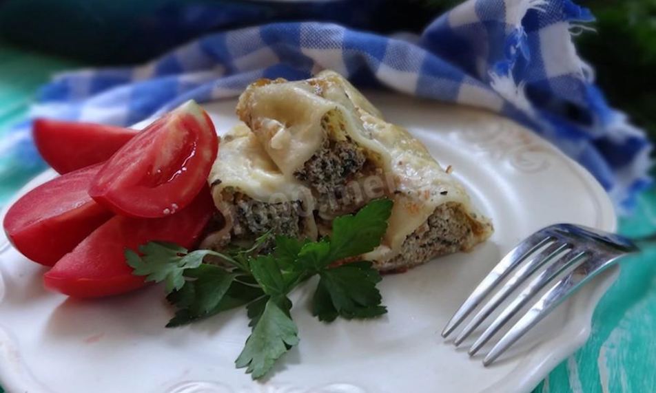 Рецепт каннеллони со шпинатом и креветками под соусом бешамель