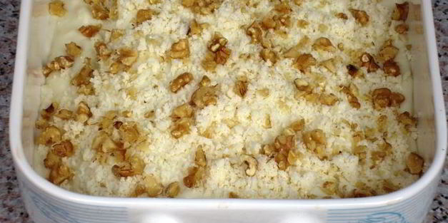 каннелони с козьим сыром и орехами под соусом бешамель