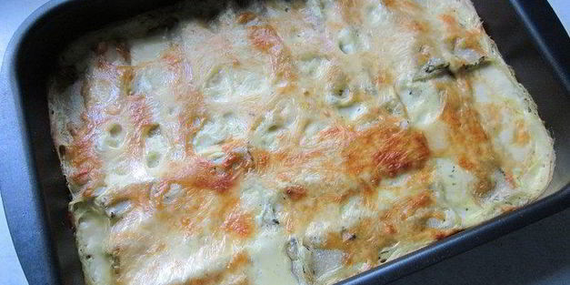 каннелони с творогом и шпинатом