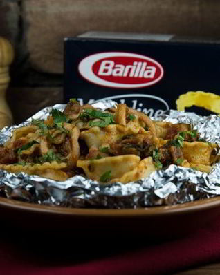 Мафальдине, запеченные в фольге