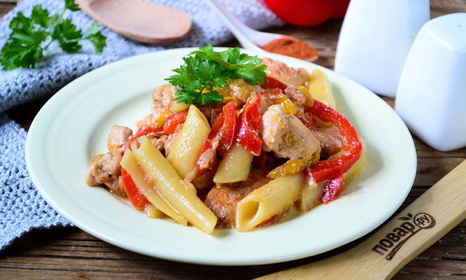 Рецепт макароны пенне с курицей по-мексикански