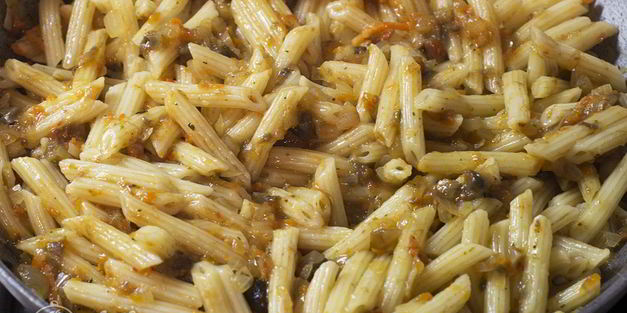 макароны с грибами