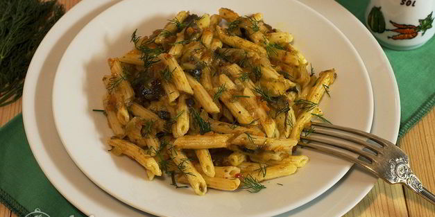 макароны с грибами
