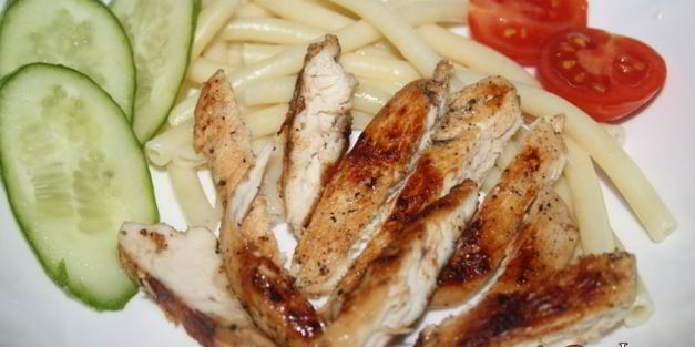 макароны с куиными грудками