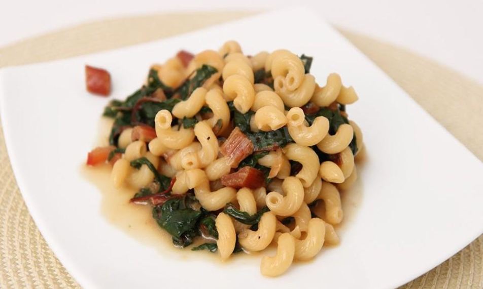 Рецепт макароны с мангольдом