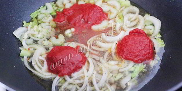 макароны с овощами и фасолью