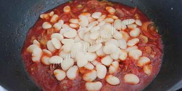 макароны с овощами и фасолью