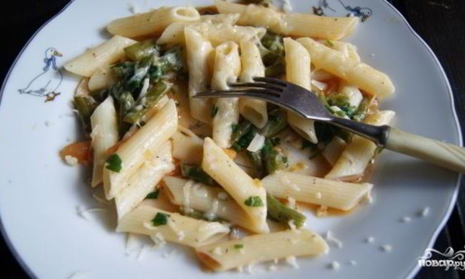Рецепт макароны со стручковой фасолью