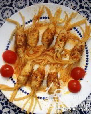 Осьминожки из спагетти