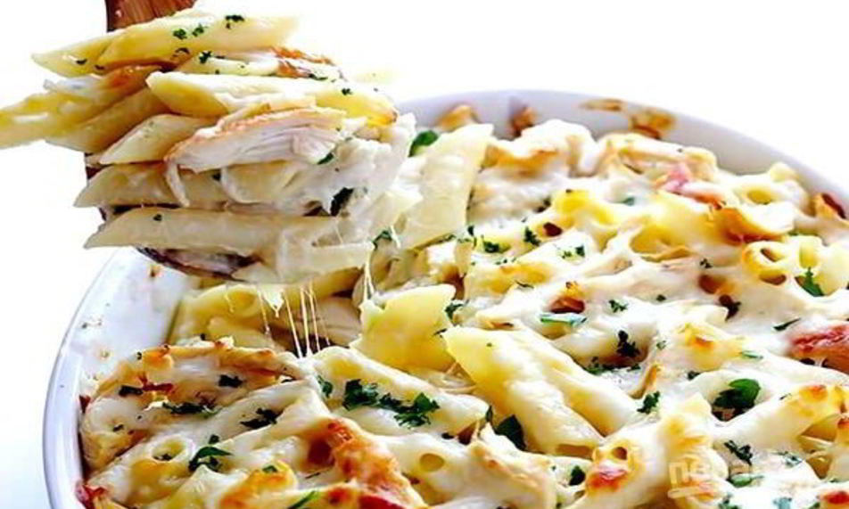 Рецепт паста альфредо с курицей, запеченная