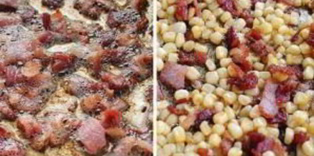 паста карбонара с кукурузой и чили