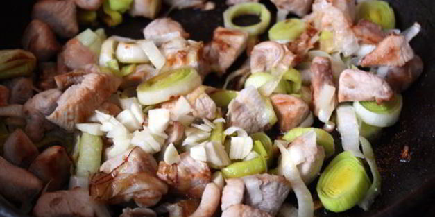 паста с индейкой в сливочном соусе