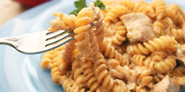 паста с индейкой в сливочном соусе