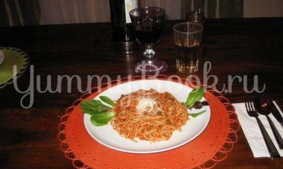 Рецепт паста с красным соусом и мидиями