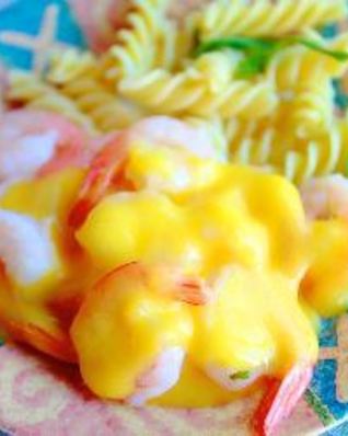 Паста с креветками в тыквенном соусе