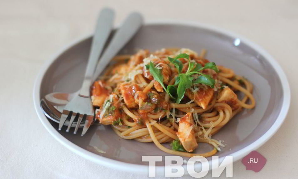 Рецепт паста с курицей в томате