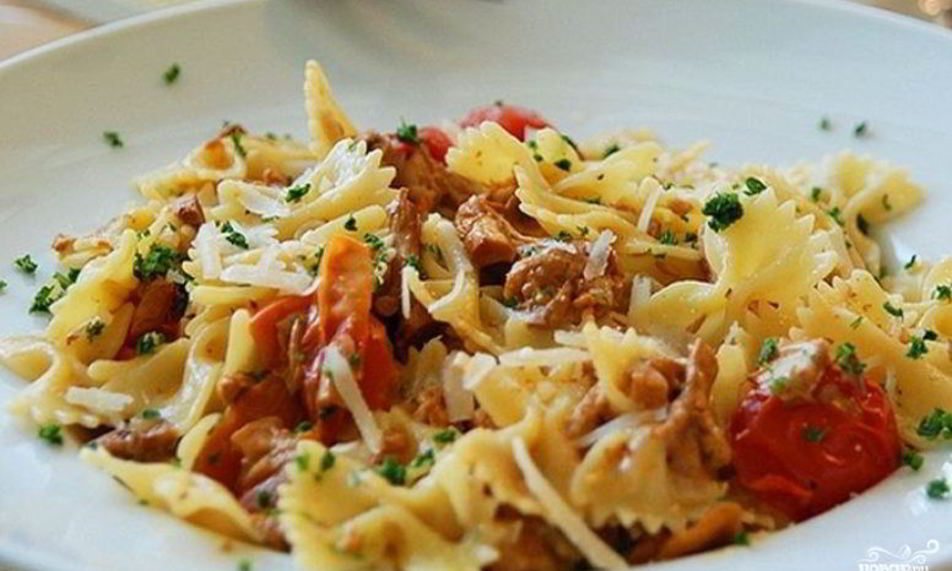 Рецепт паста с лисичками в сливочном соусе