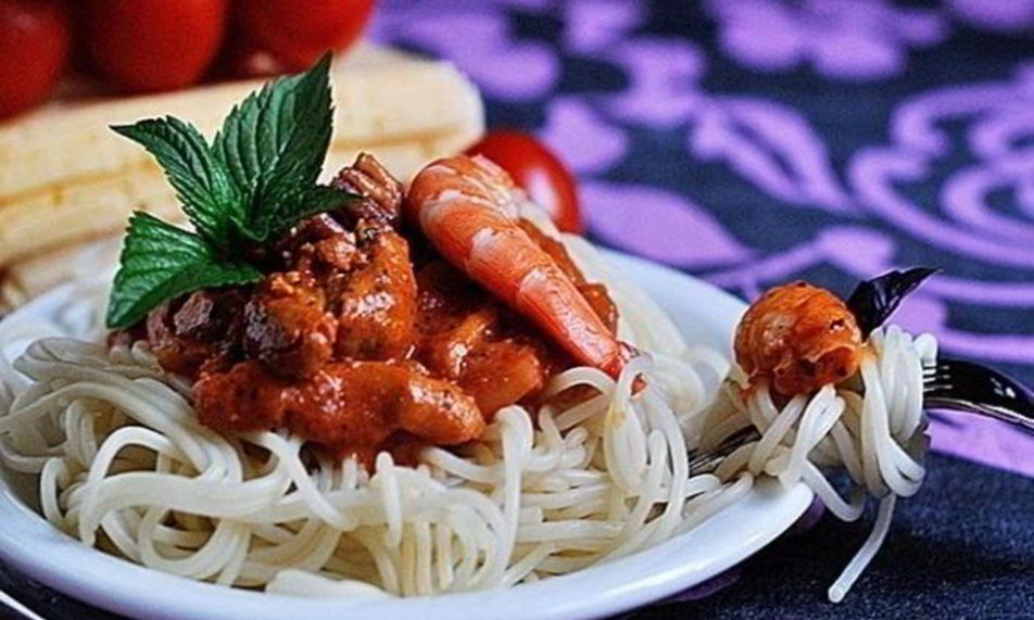 Рецепт паста с морепродуктами в томатном соусе