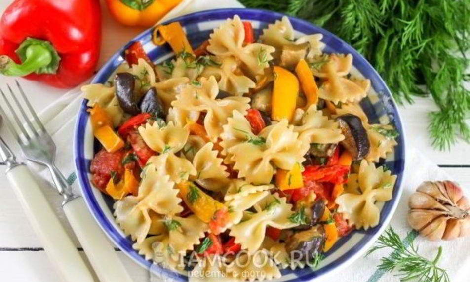 Рецепт паста с овощами в сливочном соусе